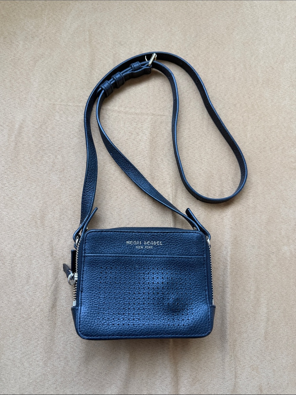 Henri Bendel Black Leather Crossbody Bag, also can be Fanny pack